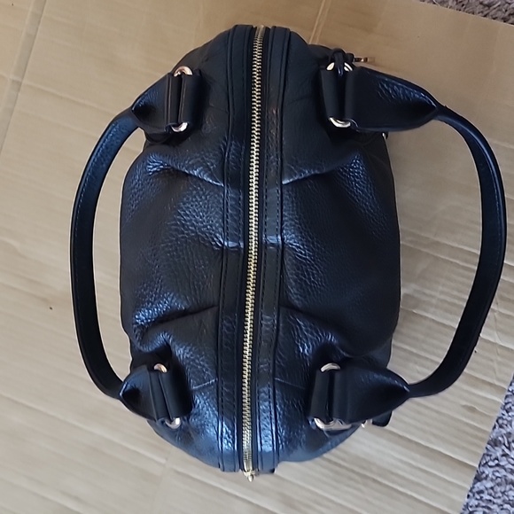 Michael Kors black leather Lattington satchel purse - Picture 8 of 14